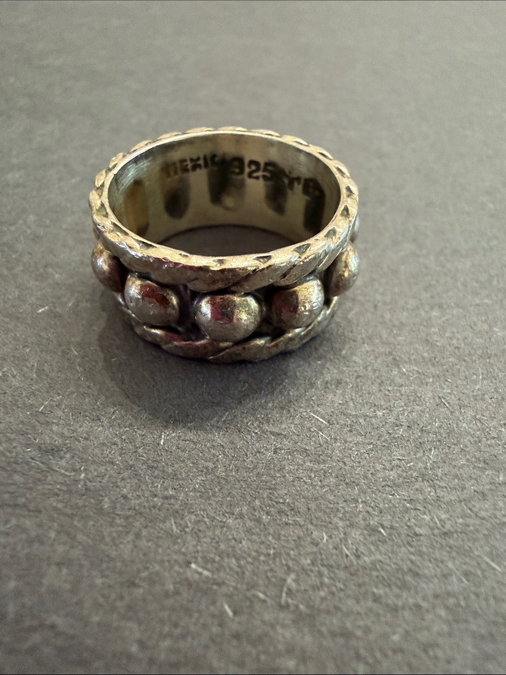 Sterling Silver Beaded Stack Ring-size 7.5 - Picture 2 of 2
